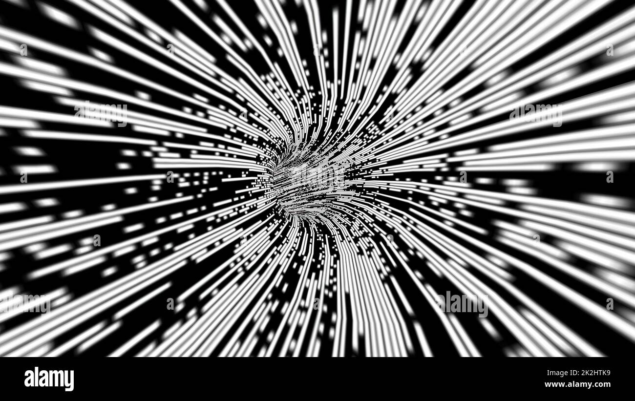 Passage dans le tunnel de pixels numériques en flux binaire Banque D'Images