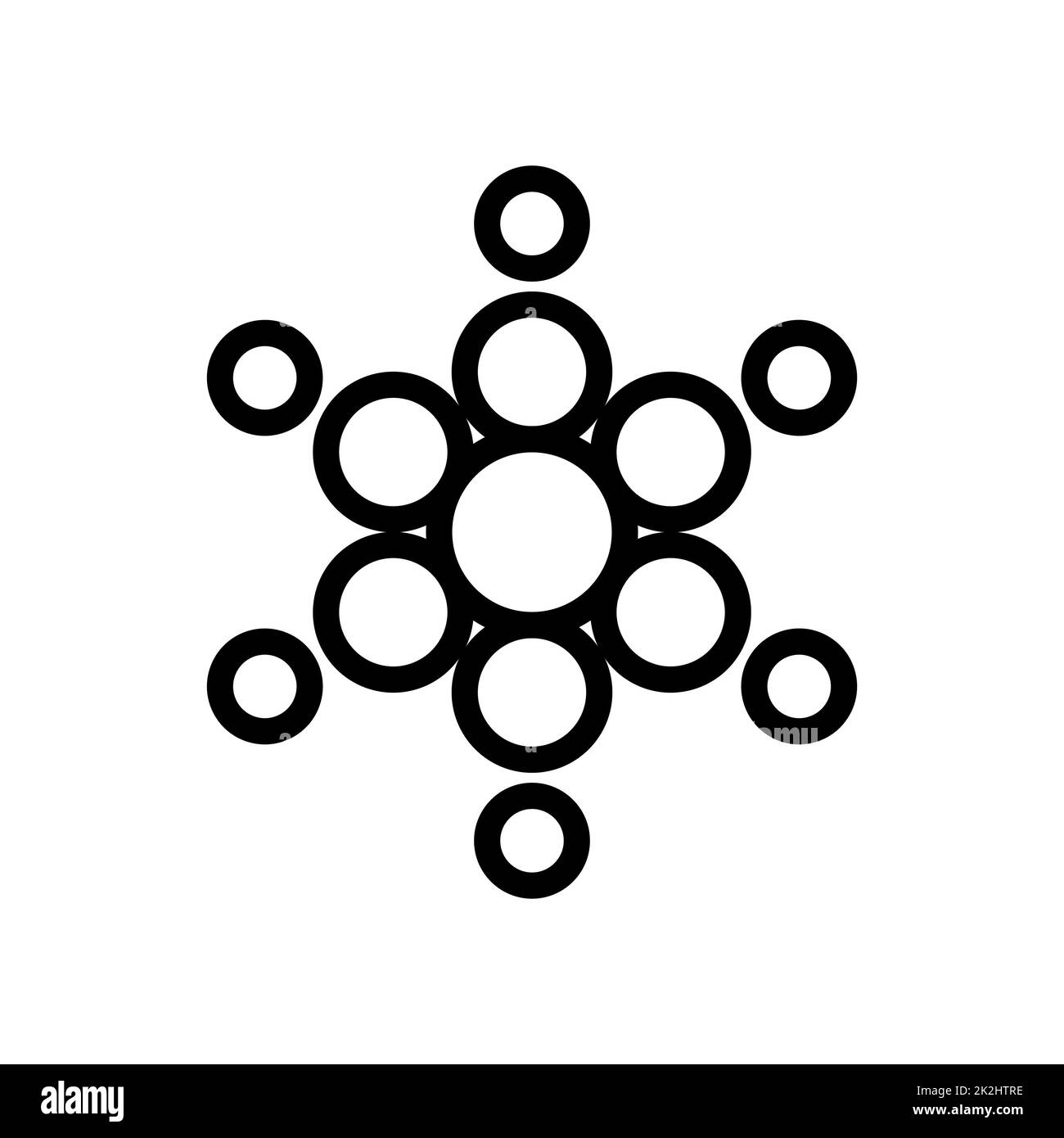 Icône en forme de flocon de neige sur fond blanc - Vector Banque D'Images