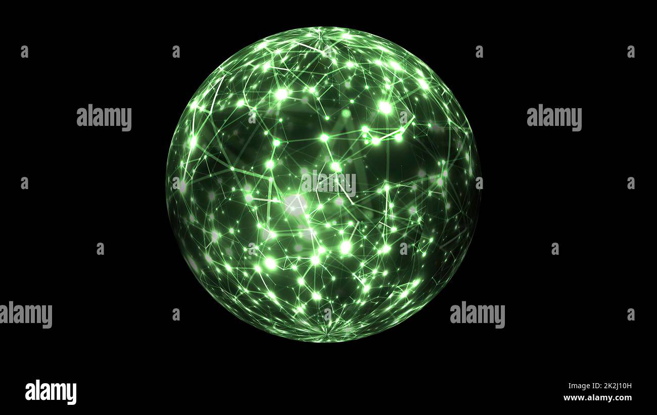 Résumé Plexus Technology Science sur le concept de sphère rotative Banque D'Images