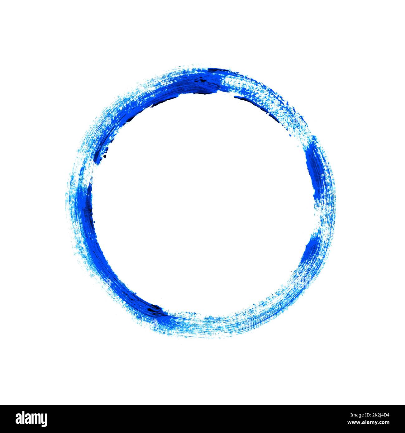 Cercle bleu aquarelle sur fond blanc Banque D'Images Cercle bleu aquarelle sur fond blanc Banque D'Images