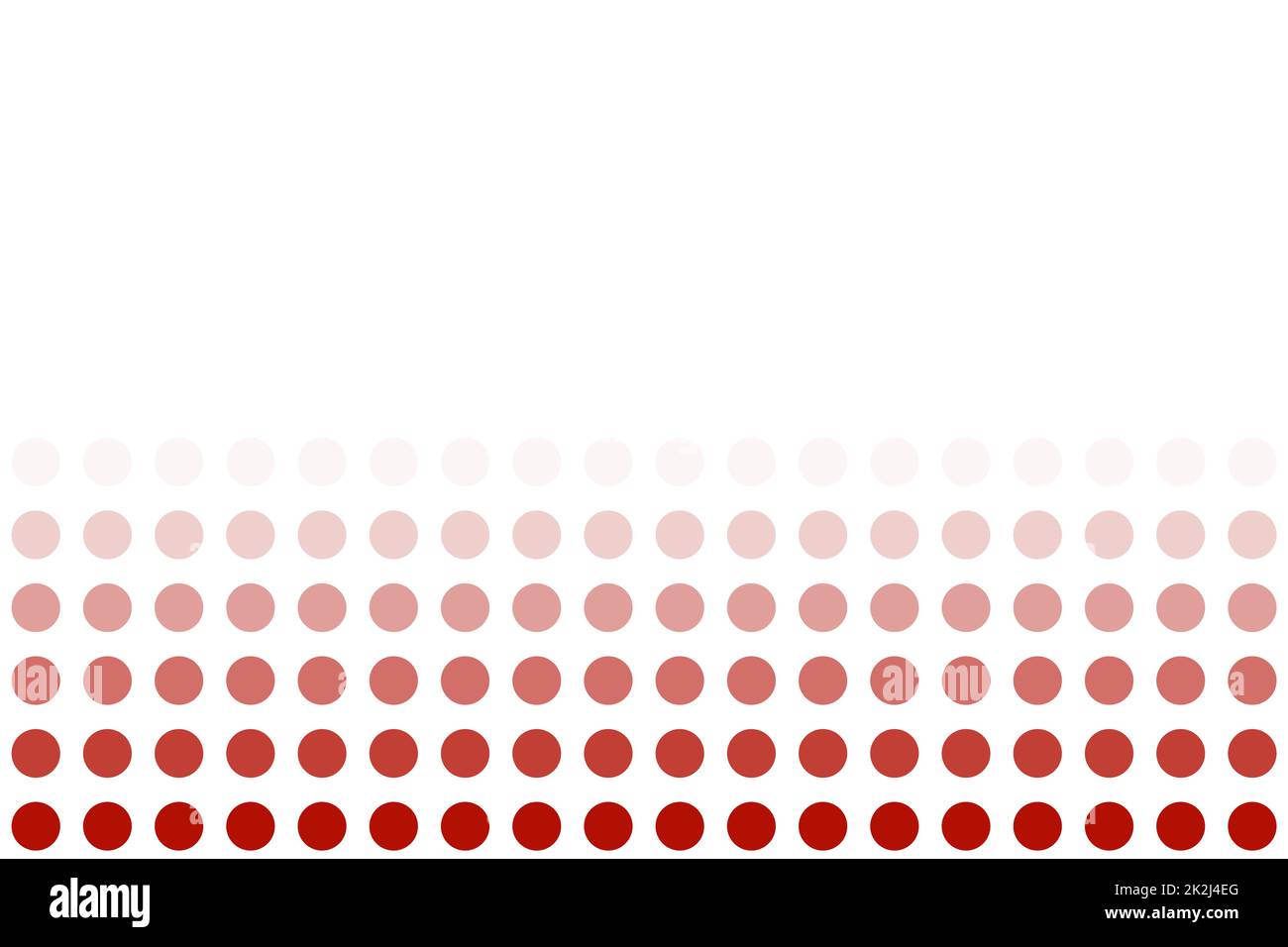 Dégradé des points rouges sur fond blanc avec espace de copie Banque D'Images