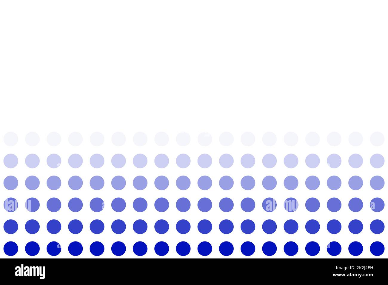Dégradé de points bleus sur fond blanc avec espace de copie Banque D'Images