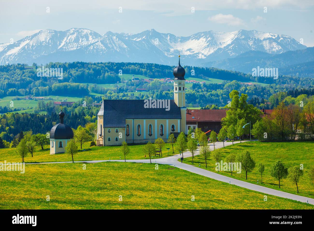 Église de Wilsting, Irschenberg, haute-Bavière, Allemagne Banque D'Images