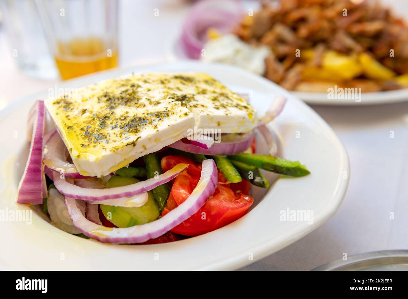 Salade grecque traditionnelle, Grèce Banque D'Images