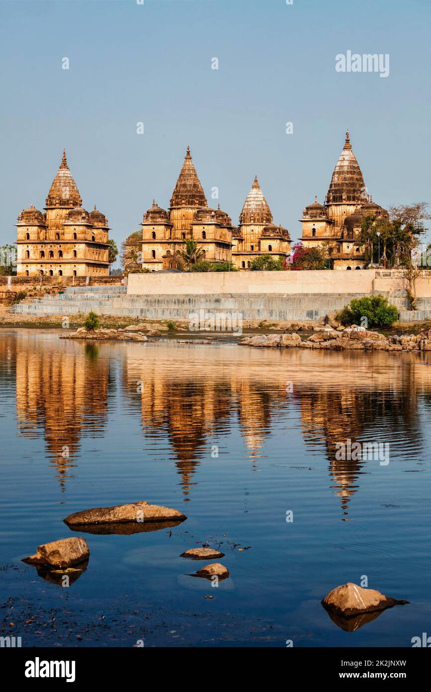 Cénotaphes royaux d'Orchha, Madhya Pradesh, Inde Banque D'Images