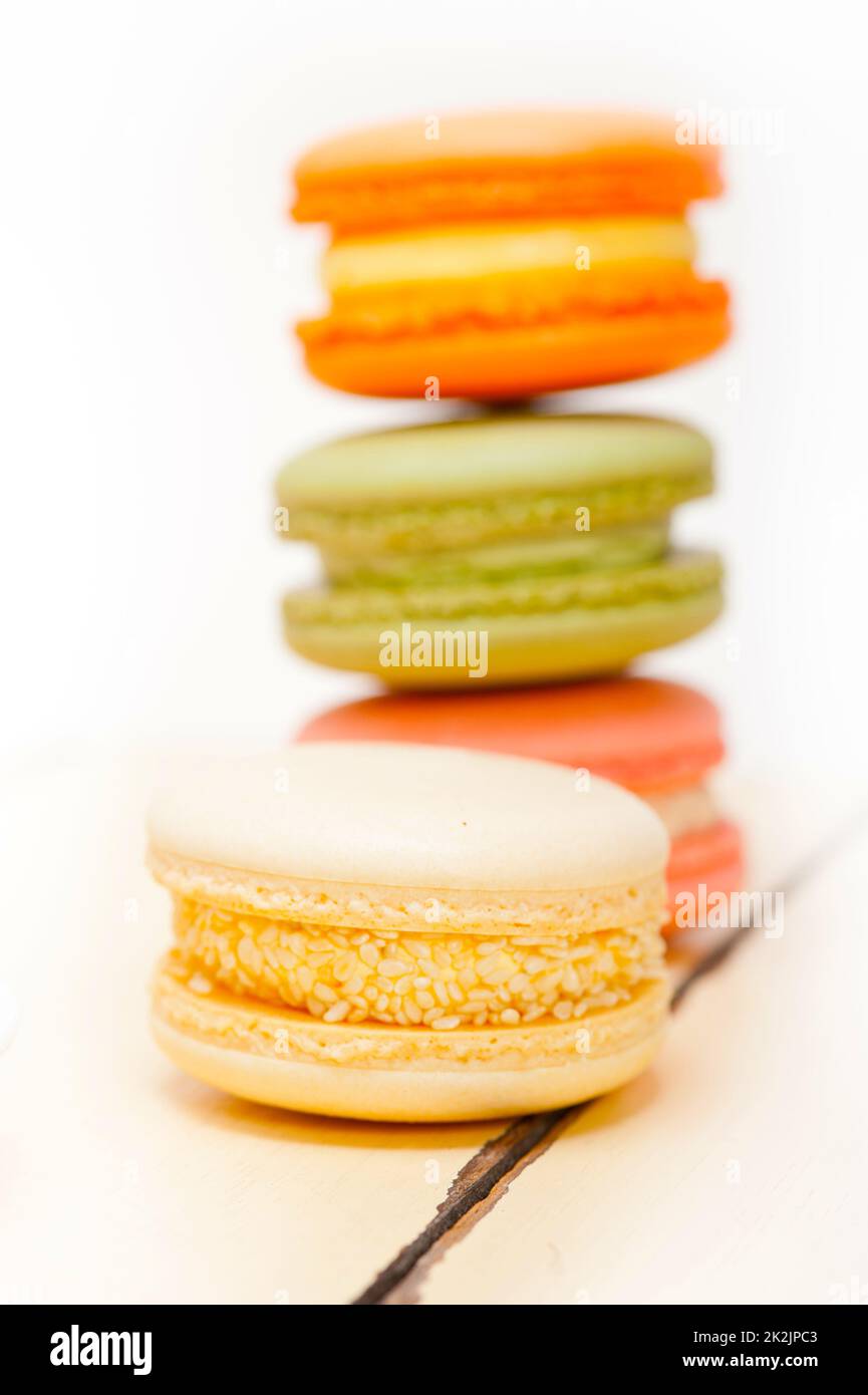 Colorful macarons français Banque D'Images