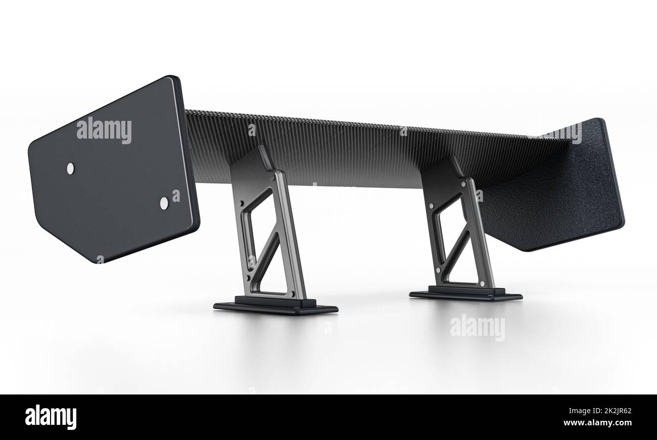 Aileron de voiture en fibre de carbone. 3D illustration Banque D'Images