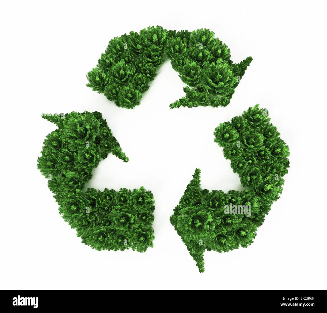 Symbole de recyclage des bagues vertes. 3D illustration Banque D'Images