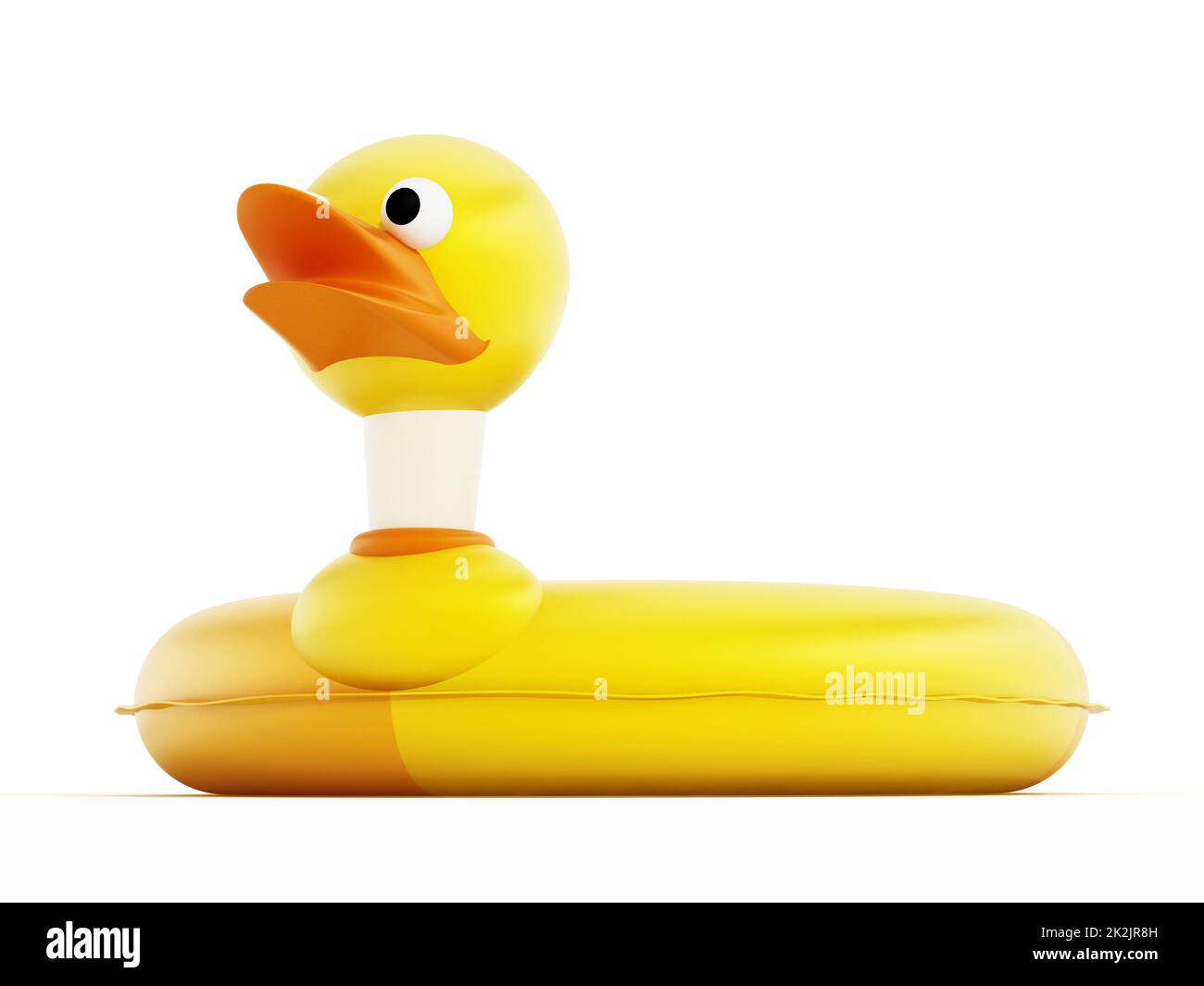 Bouée de sauvetage de canard jaune isolée sur fond blanc. 3D illustration Banque D'Images