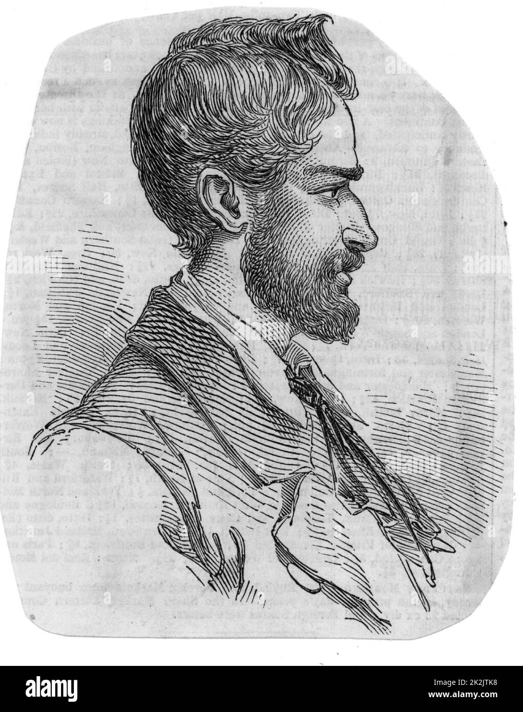 Frederich Wilhelm Ludwig Leichhardt (1813-48?) Explorateur et naturaliste prussien (allemand). En 1848, il commence un voyage à travers l'Australie d'est en ouest à partir de Moreton Bay. Il a disparu et aucune trace de lui n'a jamais été trouvée. « The Illustrated London News » (Londres, 1846). Banque D'Images