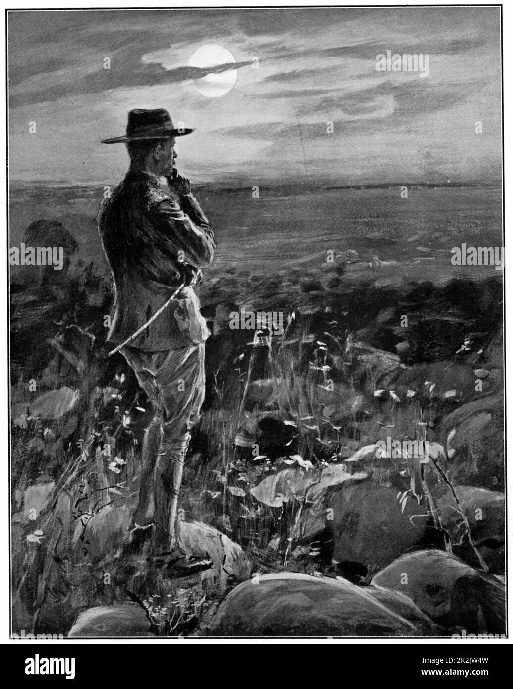 Robert Stephenson Smyth Baden-Powell (1815-1941) soldat anglais; défenseur du mafking dans la guerre des Boers (1899-1900) fondateur des scouts (1909) et des Guides (1910). BP à Mafeking, toujours vigilant, vivant jusqu'à son nom de Matebele 'MPEi', le loup qui ne dort jamais Banque D'Images
