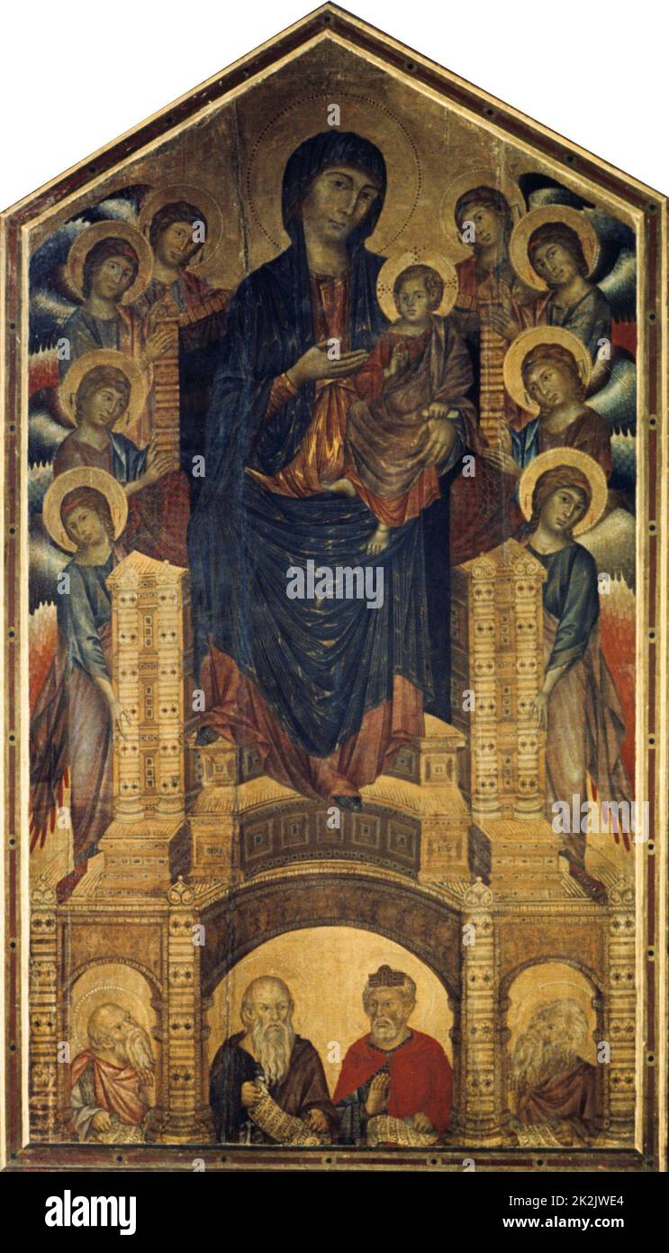 Cimabue, Cenni di Pepo école italienne Maesta de Santa Trinita 1280-1290 Tempera sur panneau (385 x 223 cm) Florence, Galerie des Offices Banque D'Images