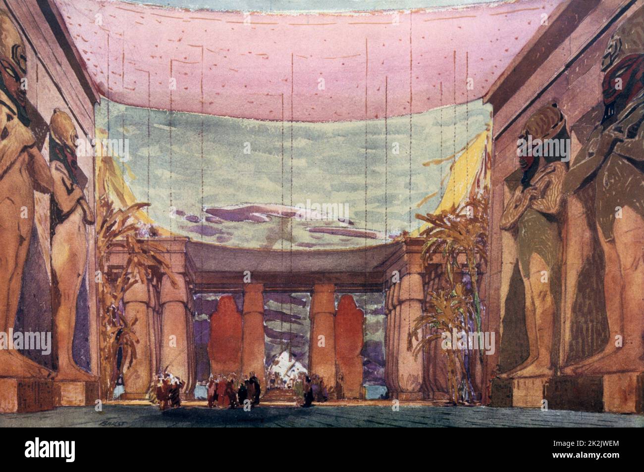Leon Bakst (1866-1924) artiste russe . Scène de conception pour 'Cleopatra'1909 Banque D'Images
