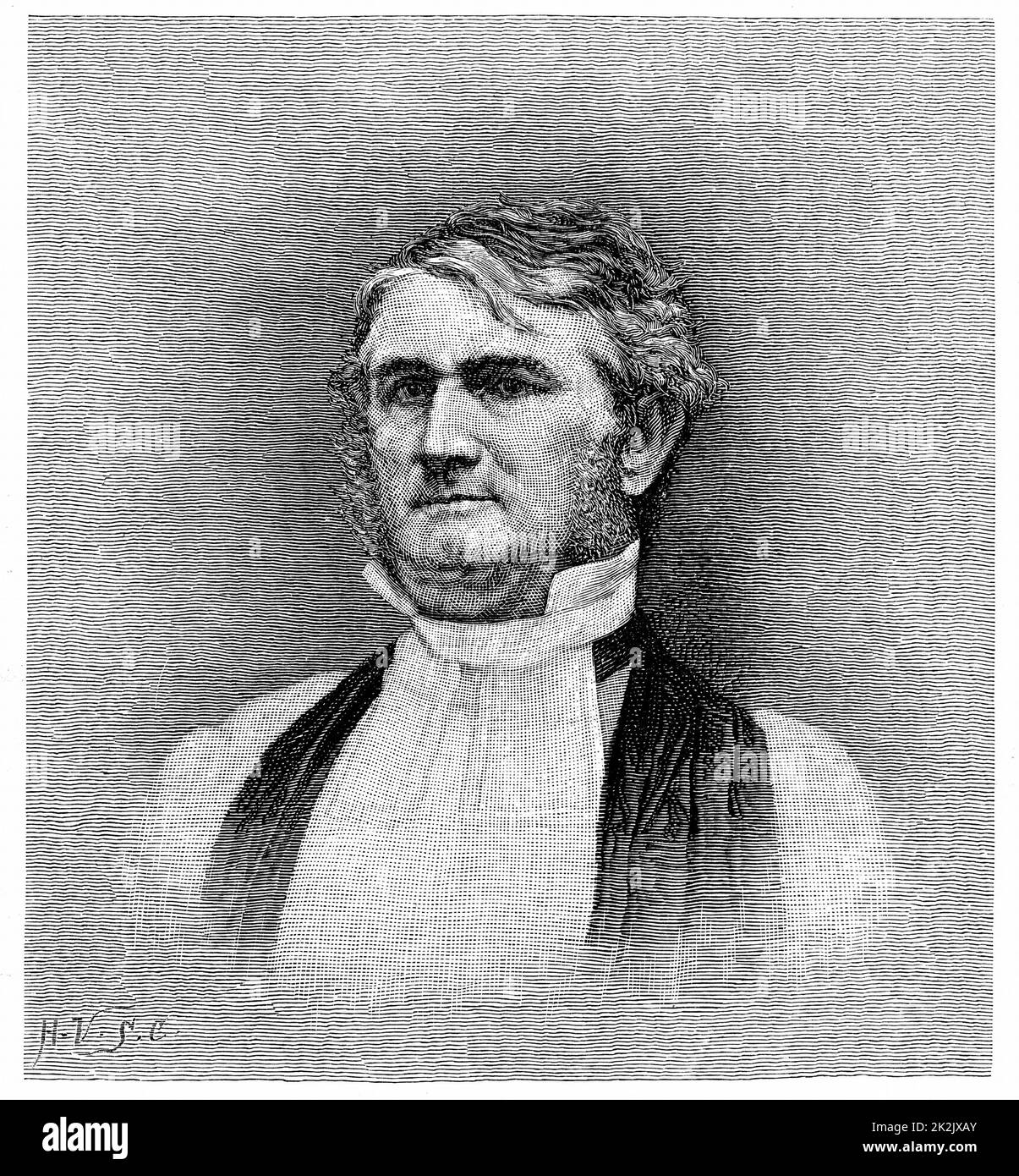 Leonidas Polk (1806-1864) religieux et soldat américains. Évêque d'Arkansas 1838, de Louisiane à partir de 1841. Corps de troupes confédérées commandé pendant la guerre de Sécession 1861-1865. Gravure Banque D'Images