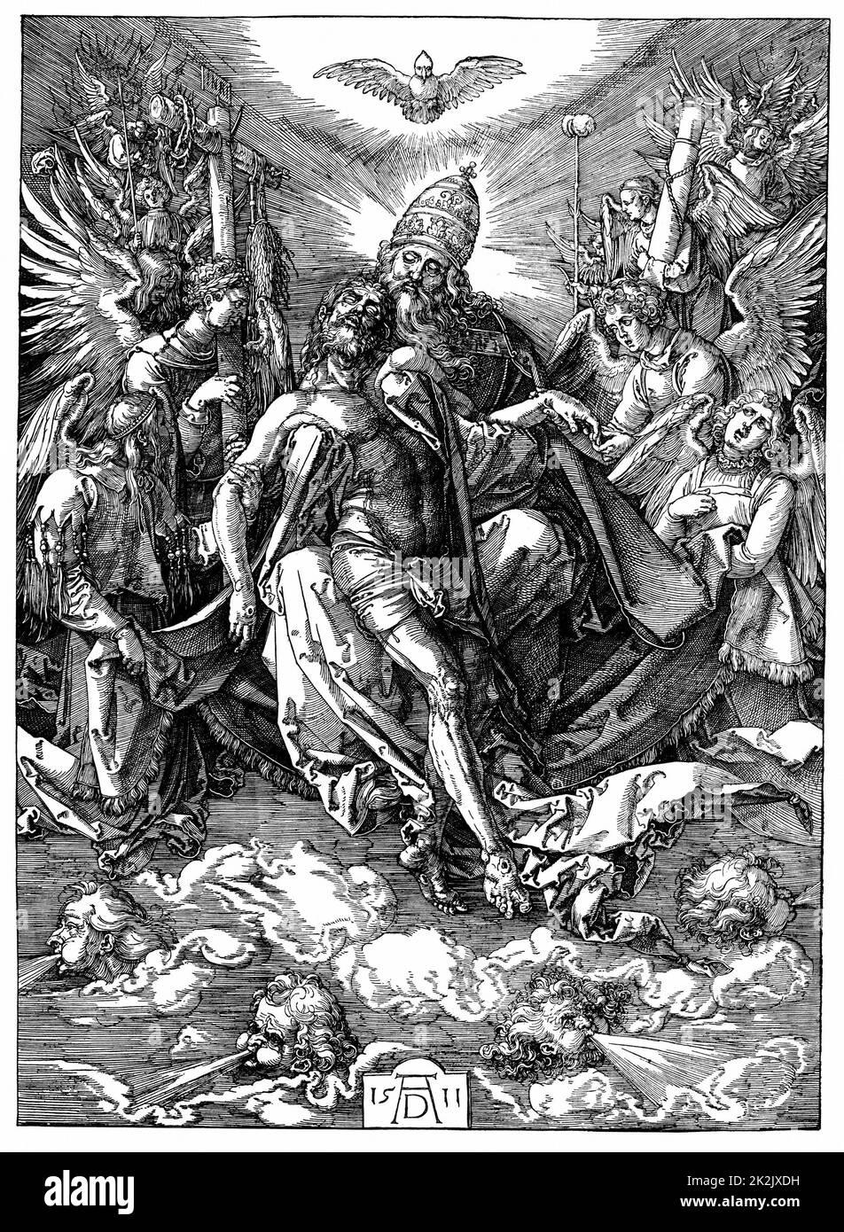 La Trinité (Le trône de grâce). Gravure sur bois par Albrecht durer, 1511. Banque D'Images