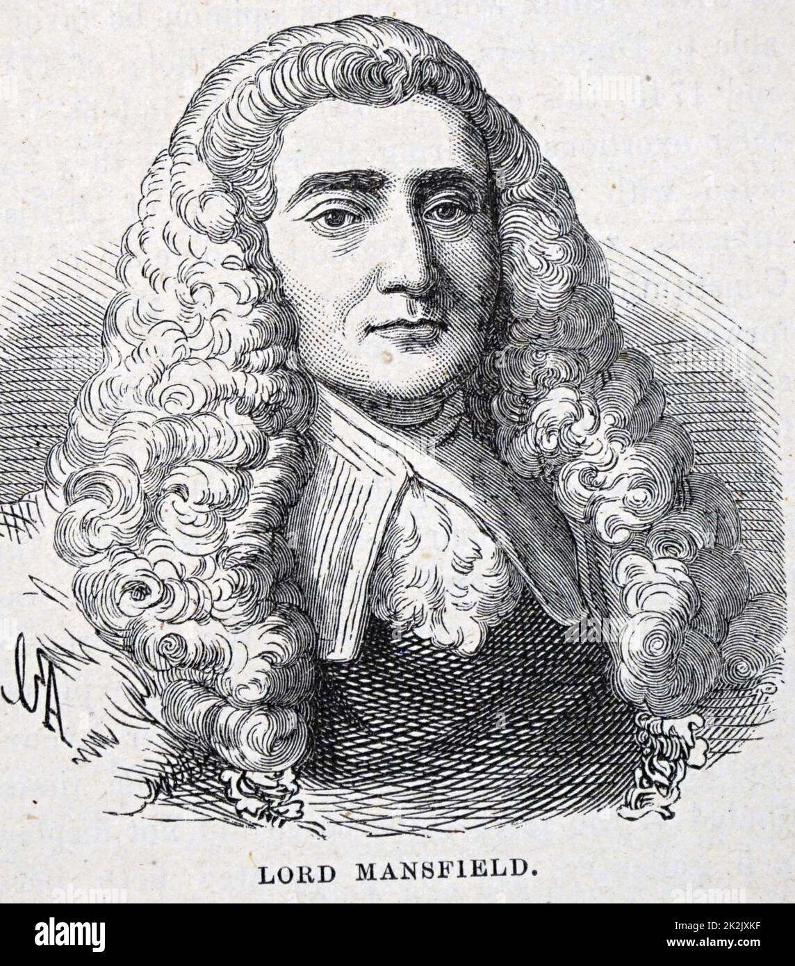 Portrait gravé de William Murray, premier comte de Mansfield (1705 à 1793) un avocat britannique, homme politique et juge. En date du 18e siècle Banque D'Images