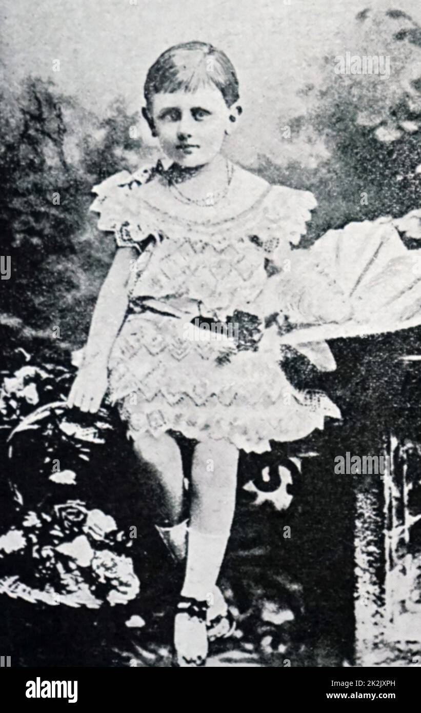 Portrait d'une jeune princesse Wilhelmine des Pays-Bas (1880-1962) qui devint plus tard la reine du Royaume des Pays-Bas. En date du 19e siècle Banque D'Images
