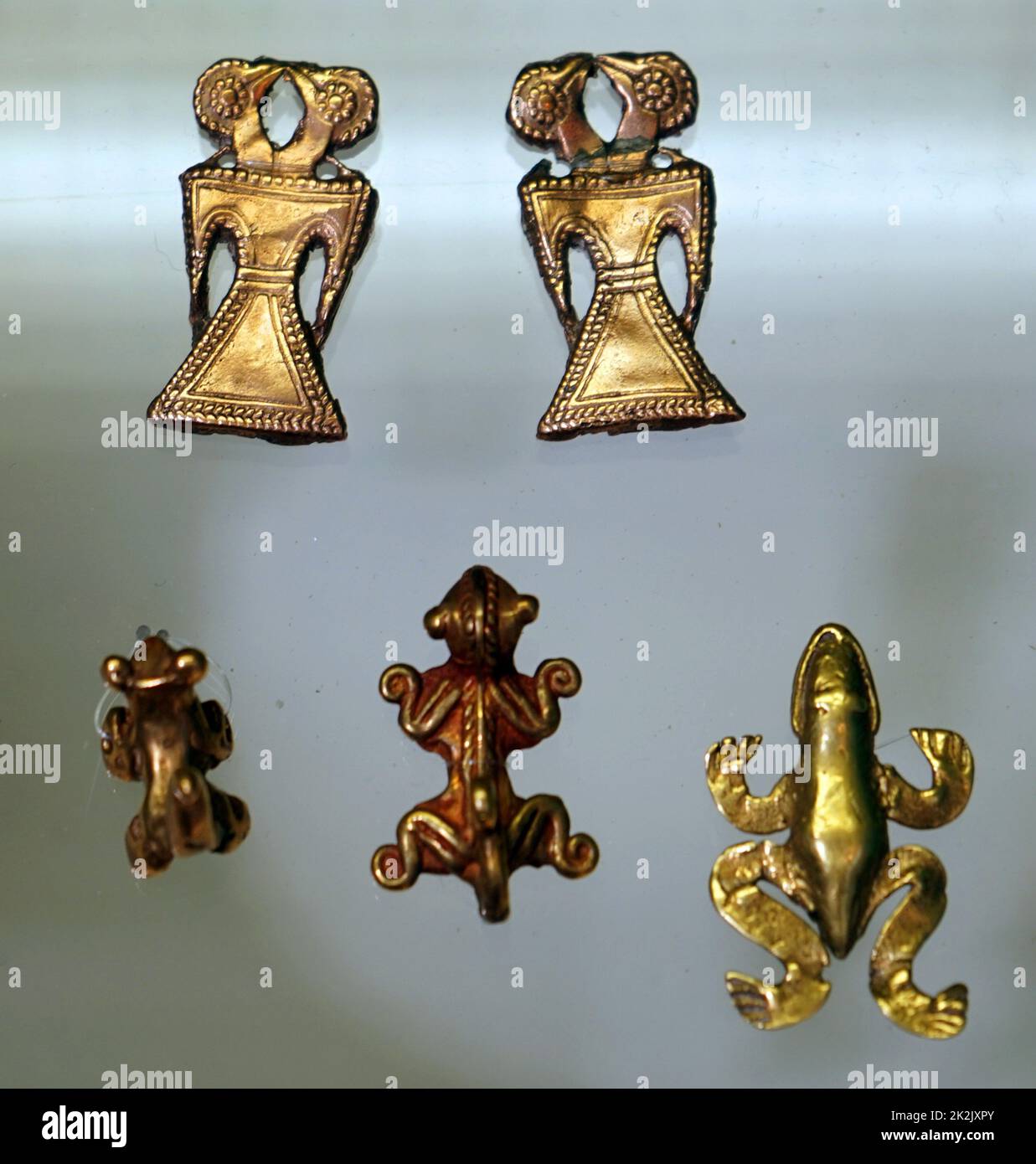 Les objets d'or à partir de la Colombie, en Amérique du Sud, 1100-1500AD Banque D'Images