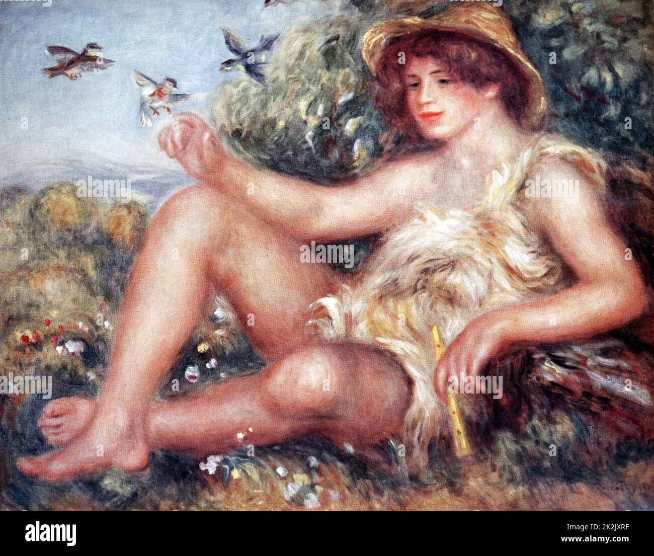 La peinture intitulée 'Shepherd Boy' par Pierre-Auguste Renoir (1841-1919) un artiste français. En date du 19e siècle Banque D'Images