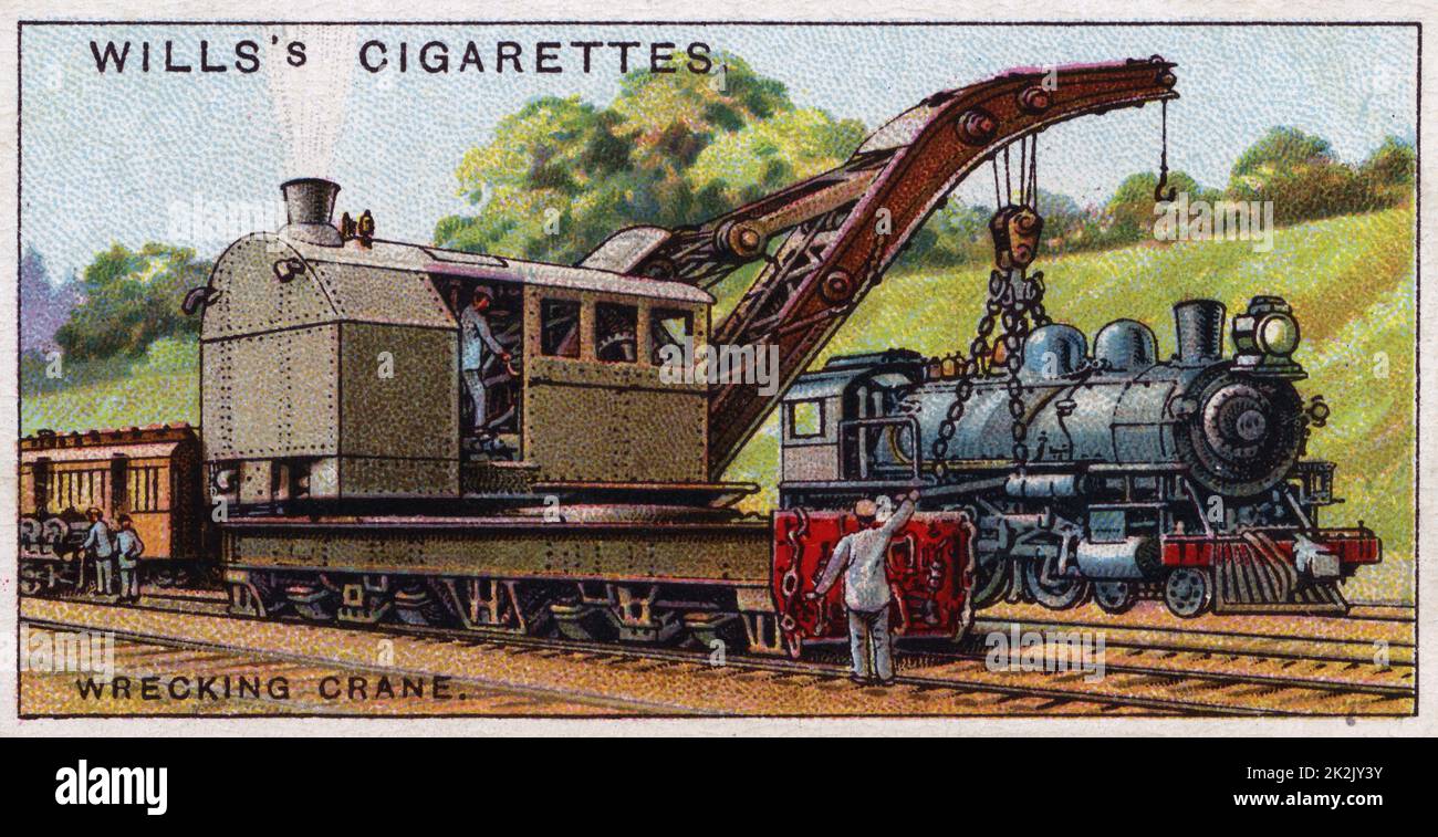 Merveilles d'ingénierie, 1927 : la grue de relevage pour la compensation voie de chemin de fer. Banque D'Images