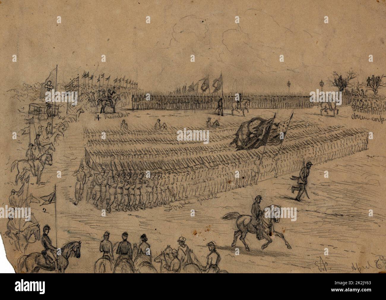 Examen de l'armée du Potomac 1836. Banque D'Images