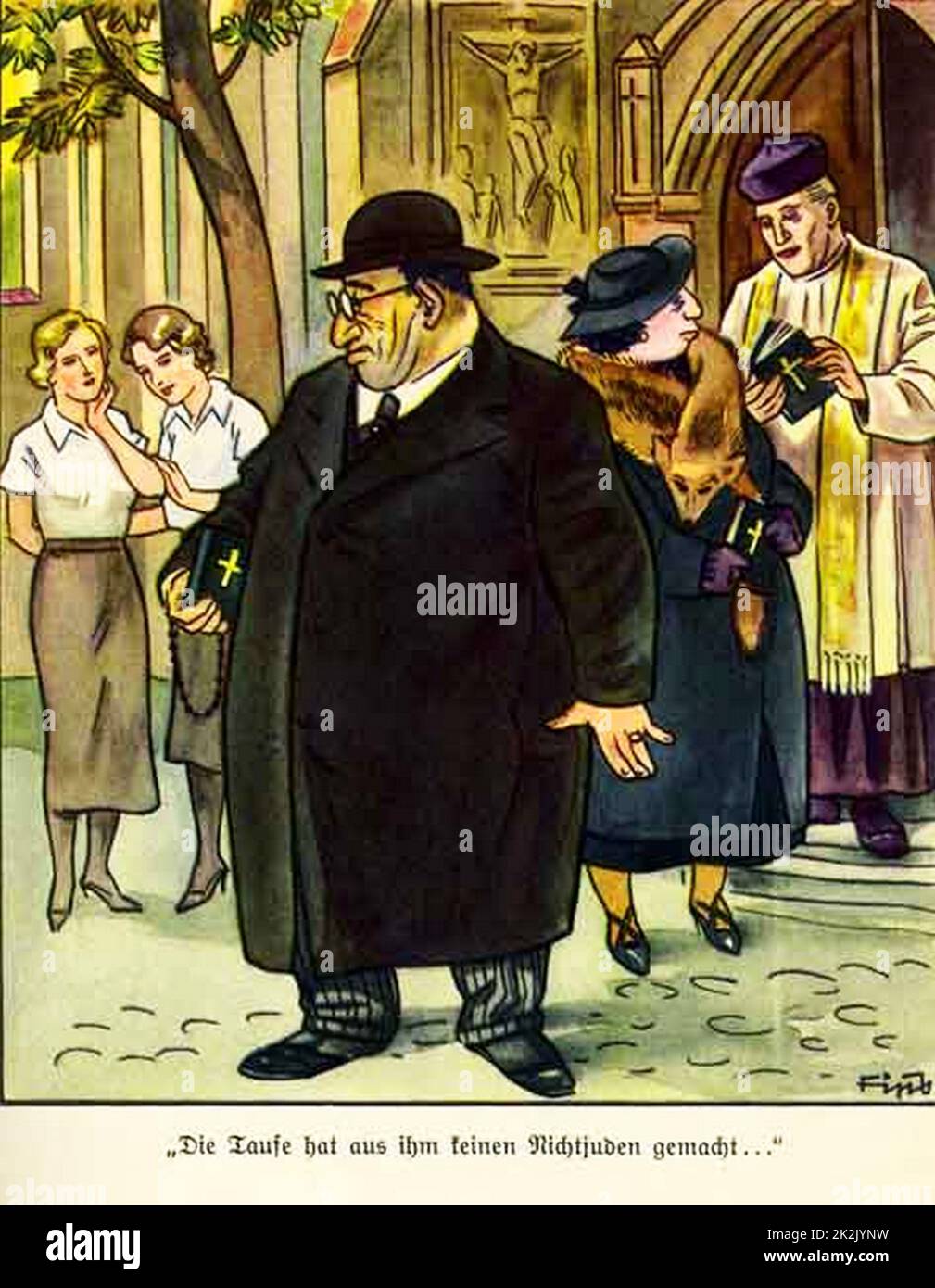 Anti propagande antisémite nazie de l'illustration d'un livre pour enfants, vers 1936 Banque D'Images