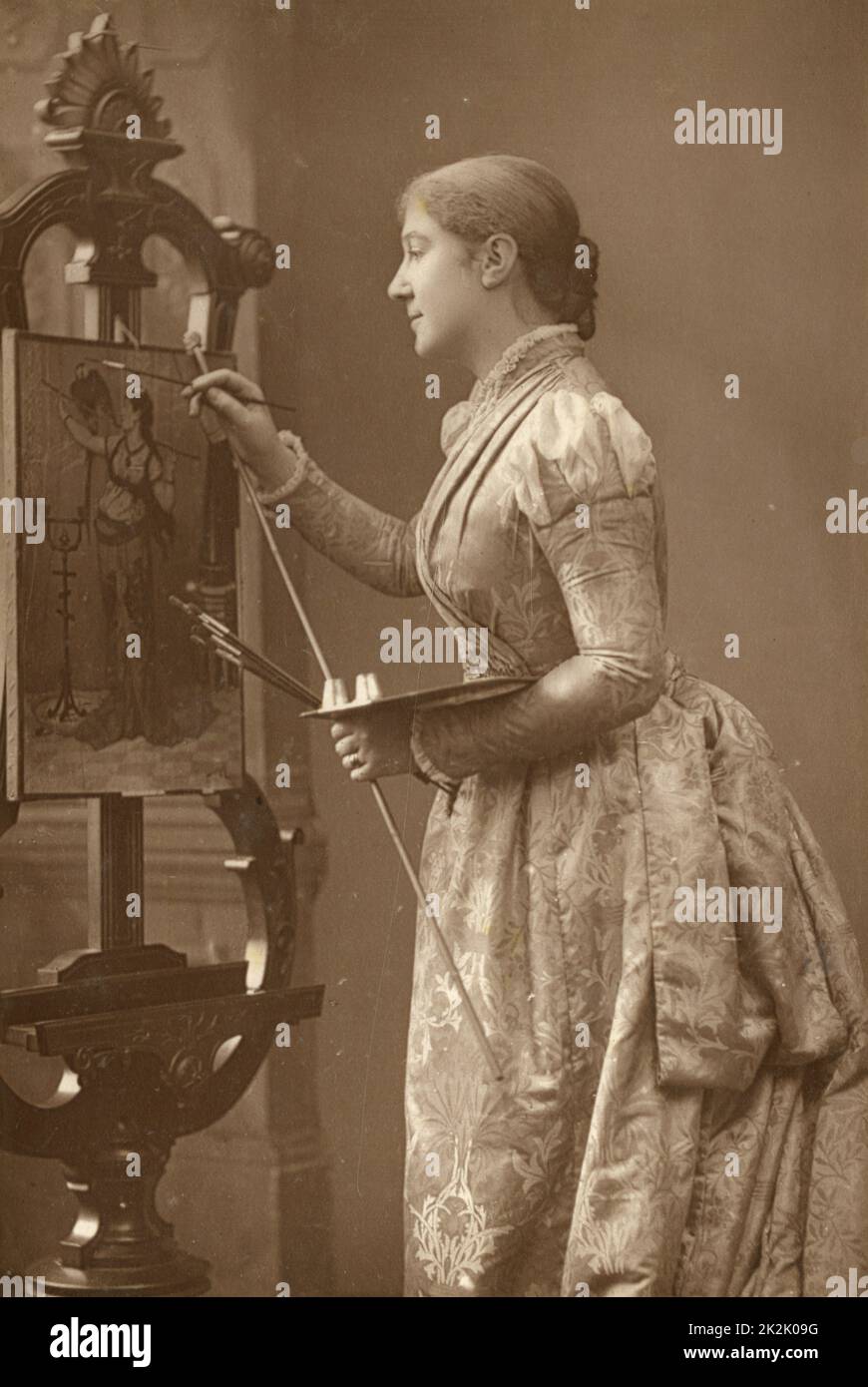 'Madge Kendal, née Margaret Shafto Robertson (1848-1935) actrice anglaise éminente, en photo c1890. Avec son mari William Kendal, l'acteur-Manager, elle était surtout connue pour ses rôles shakespeariens et ses comédies anglaises. » Banque D'Images