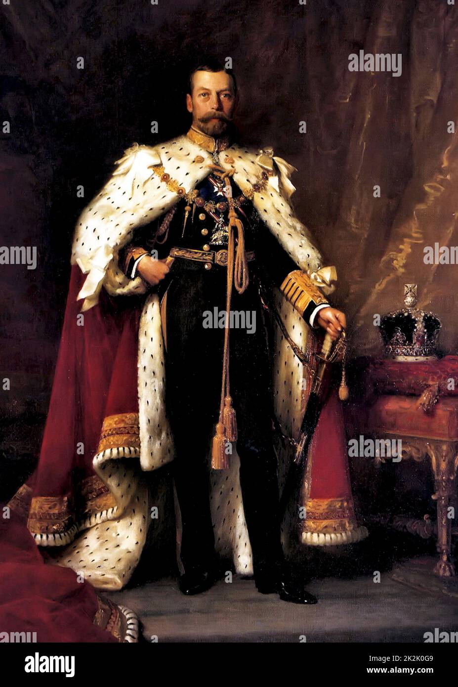 Sir Samuel Luke Fildes école anglaise King George V 1911-1912 huile sur toile (279,8 183,3 cm) Londres, Birmingham Palace Banque D'Images