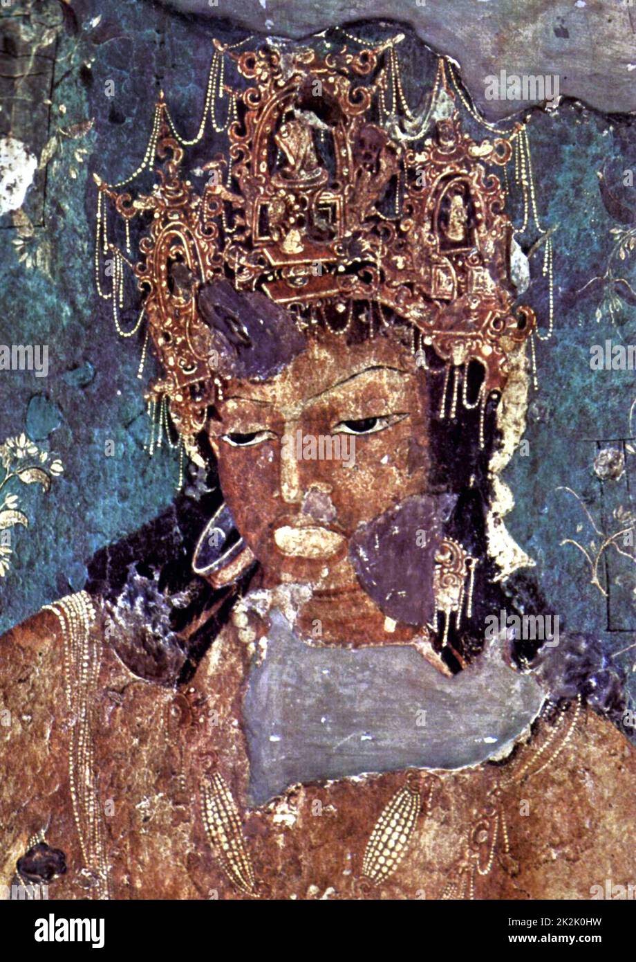 Grottes d'Ajanta en Inde. Peinture rupestre datant du deuxième siècle avant notre ère 2 Banque D'Images