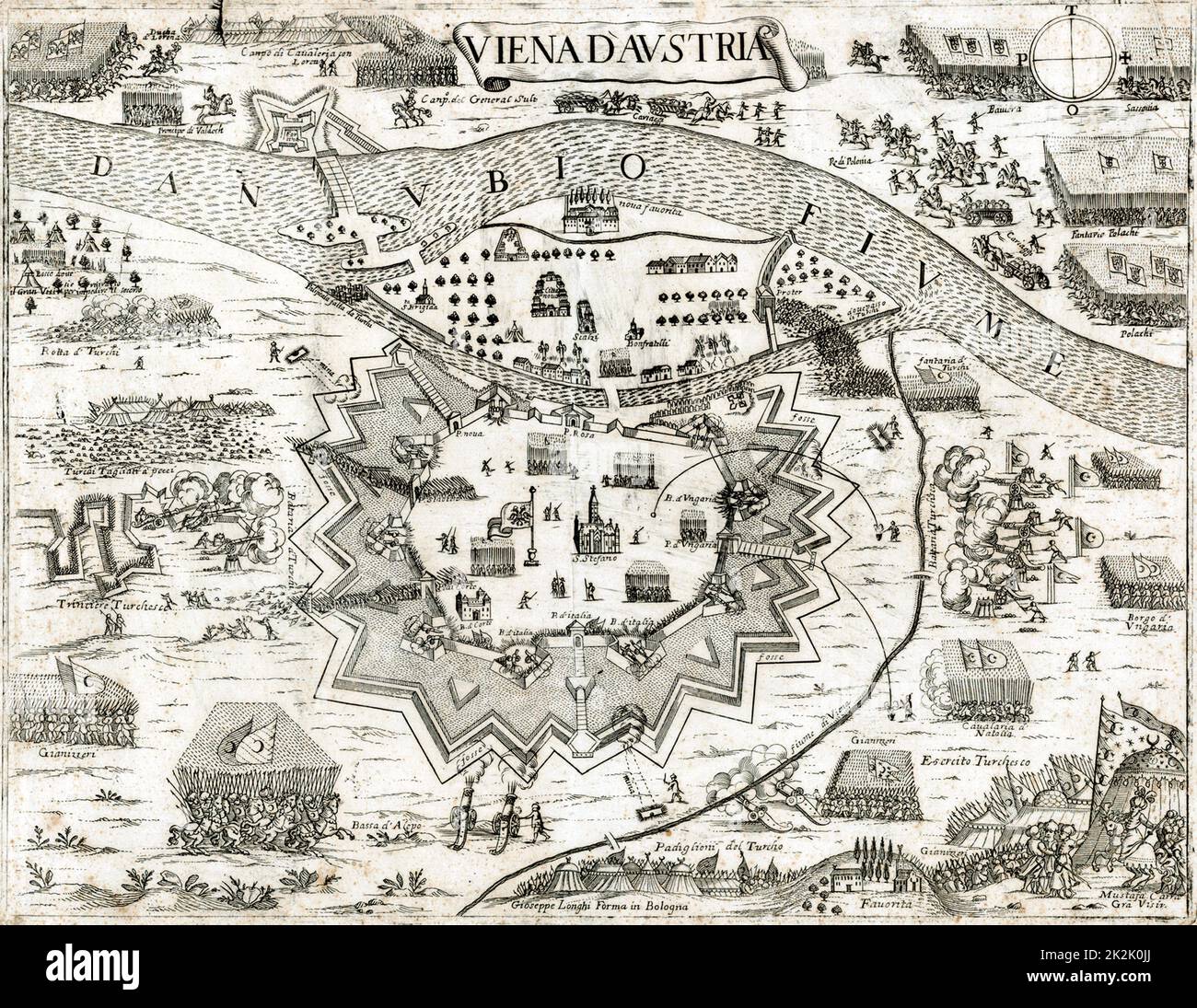 La bataille de Vienne, le 12 septembre 1683, la bataille a eu lieu après que Vienne était assiégée par l'Empire ottoman pendant deux mois. La bataille a arrêté l'avance de l'Empire Ottoman en Europe Banque D'Images