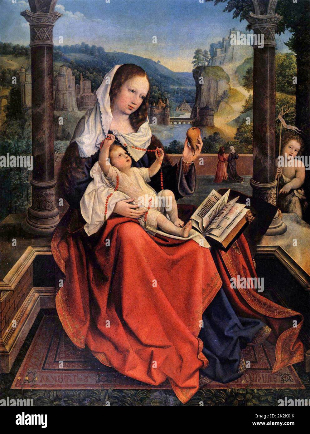 Bernard van Orley Ecole belge la Vierge et l'enfant avec le bébé Saint John 1515-1520 huile sur panneau (98 x 71 cm) Madrid, Museo del Prado Banque D'Images