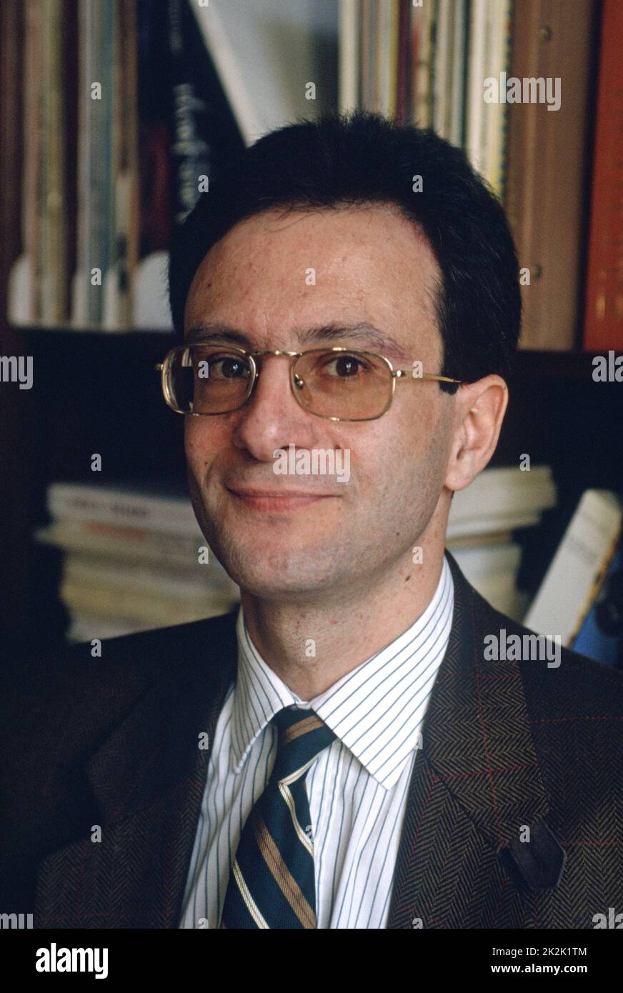 Gérard Miller chez lui en 1991. Banque D'Images
