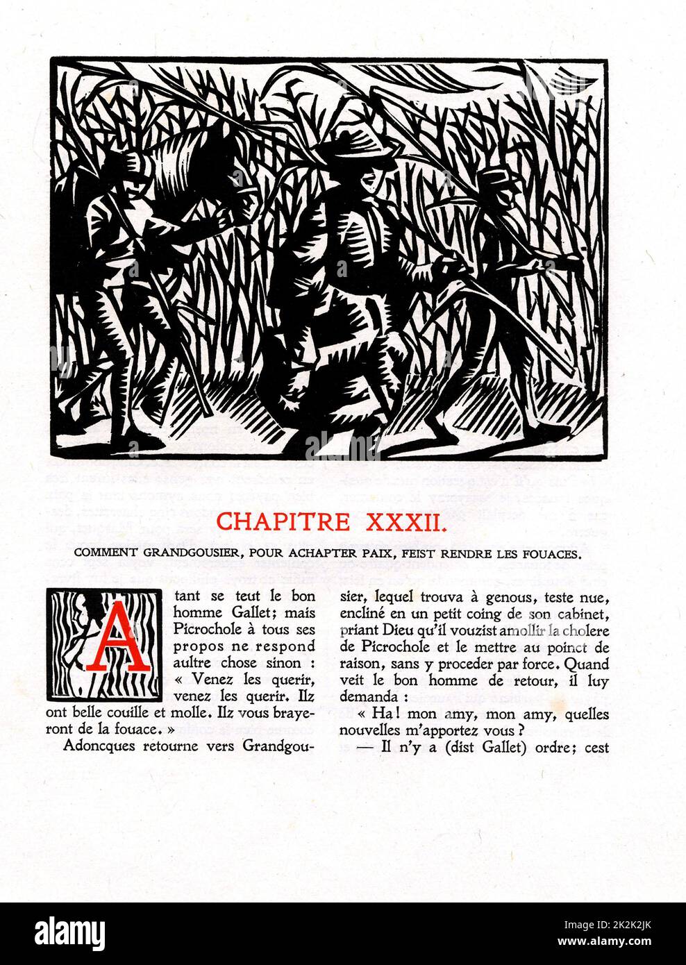 Rabelais : chapeau 9 de la vie très hortipique du Grand Gargantua Woodcut de Hermann Paul publié en 1921 France Collection privée Banque D'Images Rabelais : chapeau 9 de la vie très hortipique du Grand Gargantua Woodcut de Hermann Paul publié en 1921 France Collection privée Banque D'Images