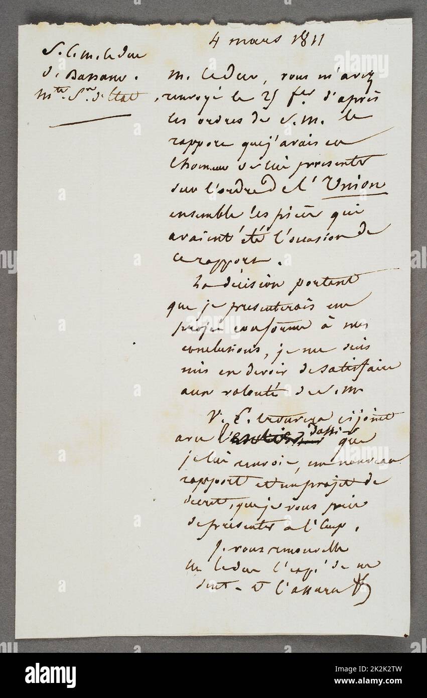 Plans de conception de médailles et d'insignes pour l'ordre de la Réunion 4th mars 1811 Alberto Ricci photo Banque D'Images