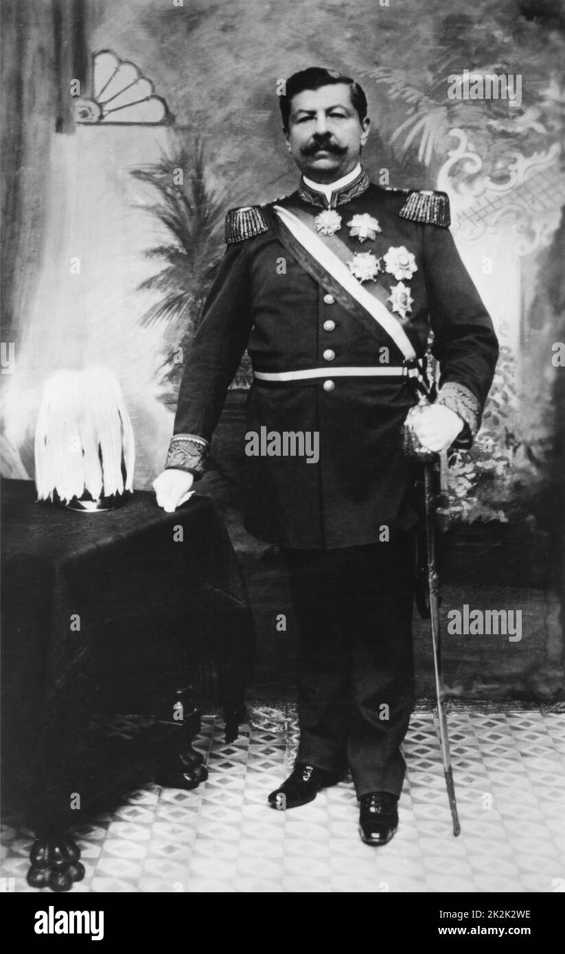 Portrait de l'homme d'État vénézuélien Juan Vicente Gómez vers 1910. Il établit un régime dictatorial au Venezuela de 1908 à sa mort en 1935. Banque D'Images