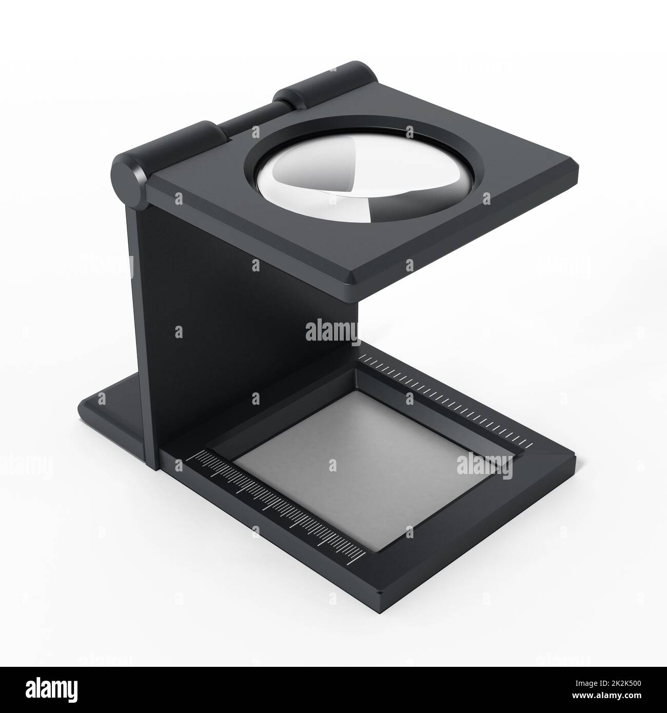 Impression de la loupe isolée sur fond blanc. 3D illustration Banque D'Images