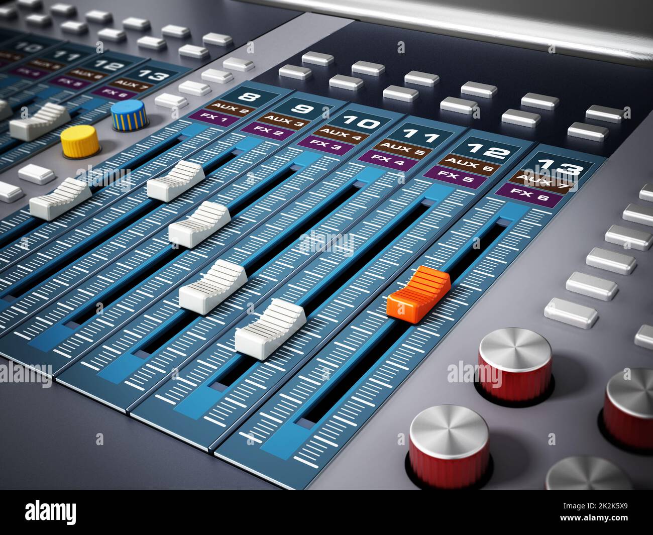 Égaliseur studio numérique professionnel. 3D illustration Banque D'Images