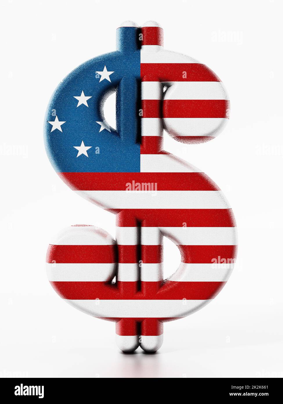 Affiche dollar avec texture drapeau américain. 3D illustration Banque D'Images