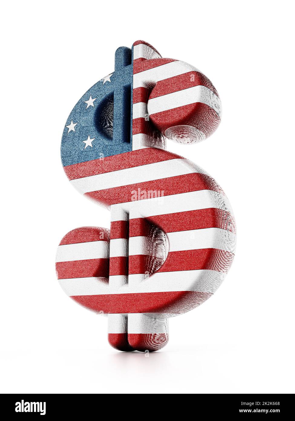 Affiche dollar avec texture drapeau américain. 3D illustration Banque D'Images