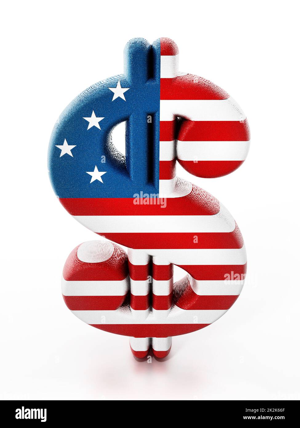 Affiche dollar avec texture drapeau américain. 3D illustration Banque D'Images