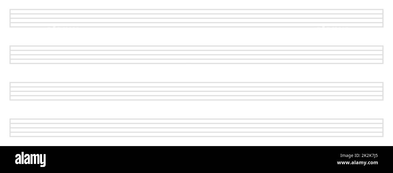 Modèle de musique vide avec 4 x 5 lignes Banque D'Images