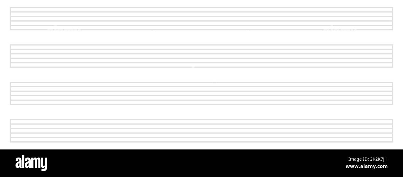 Modèle de musique vide avec 4 x 6 lignes Banque D'Images