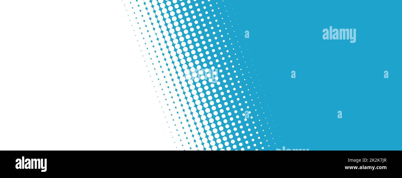 Bannière bleu clair avec points diagonaux dégradés Banque D'Images