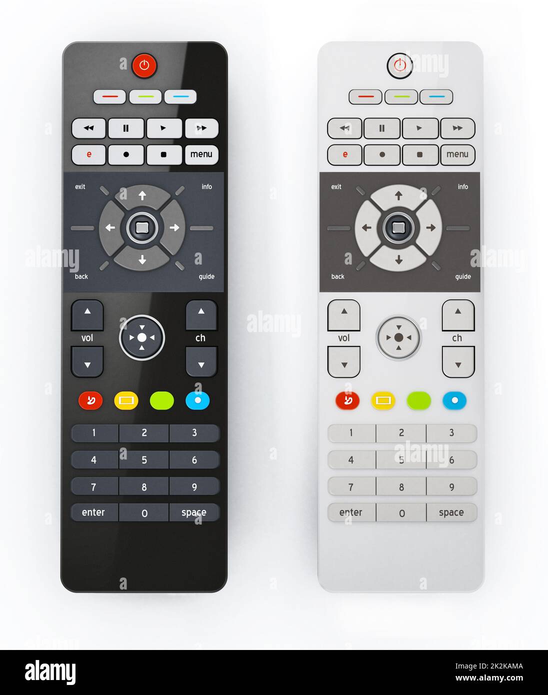 Télécommande générique isolée sur fond blanc. 3D illustration Banque D'Images