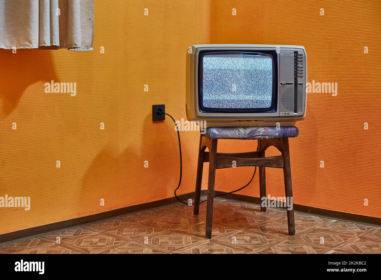 Vieux téléviseur aucun signal Banque D'Images