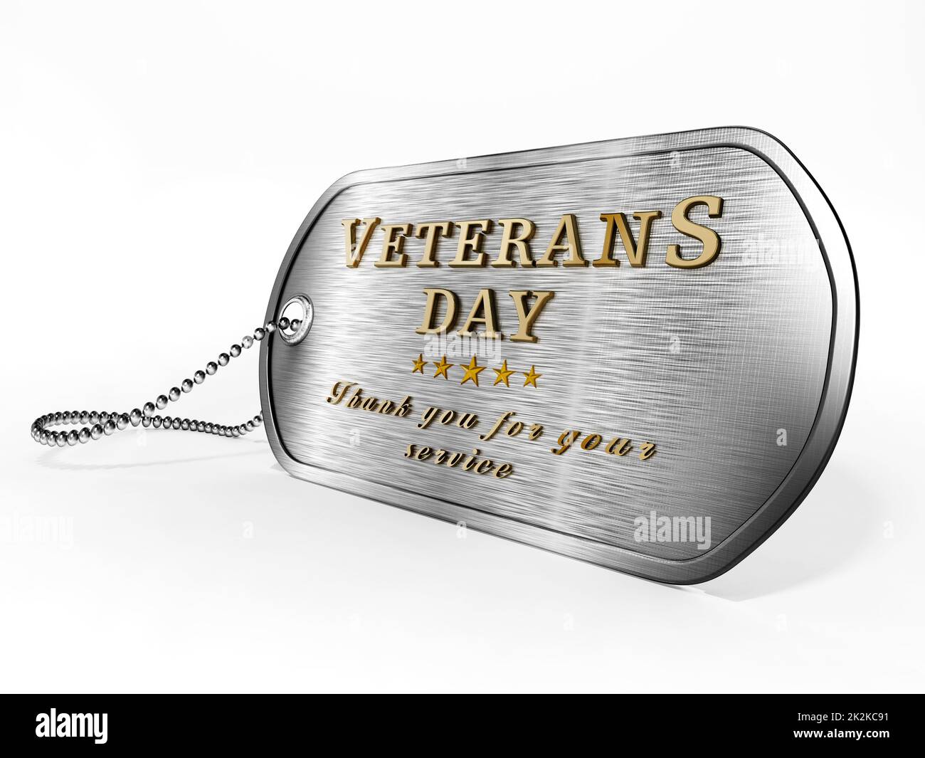 Chien de la fête des vétérans isolé sur fond blanc. 3D illustration Banque D'Images