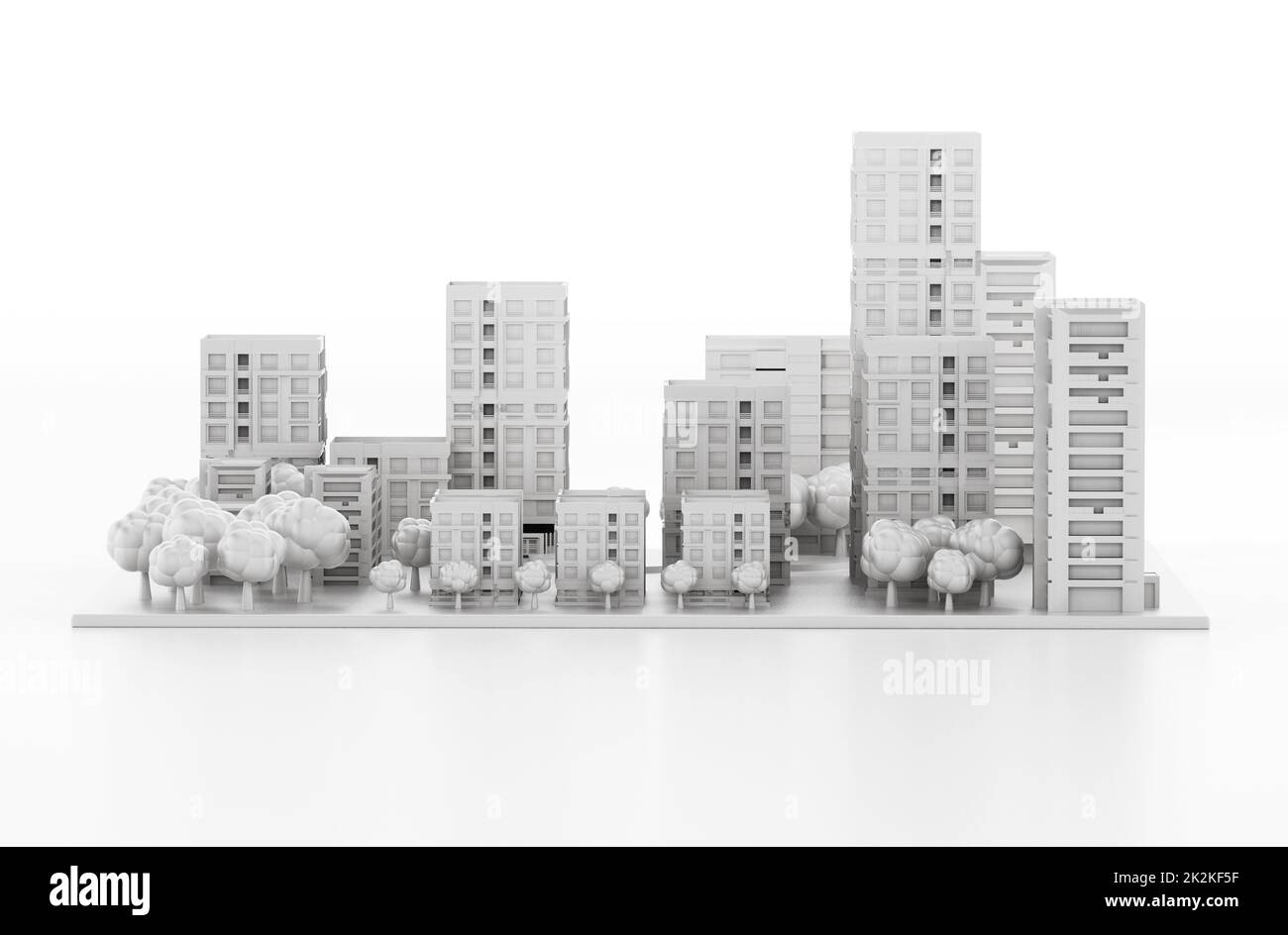 Modèle architectural imprimé dans une imprimante 3D. 3D illustration Banque D'Images