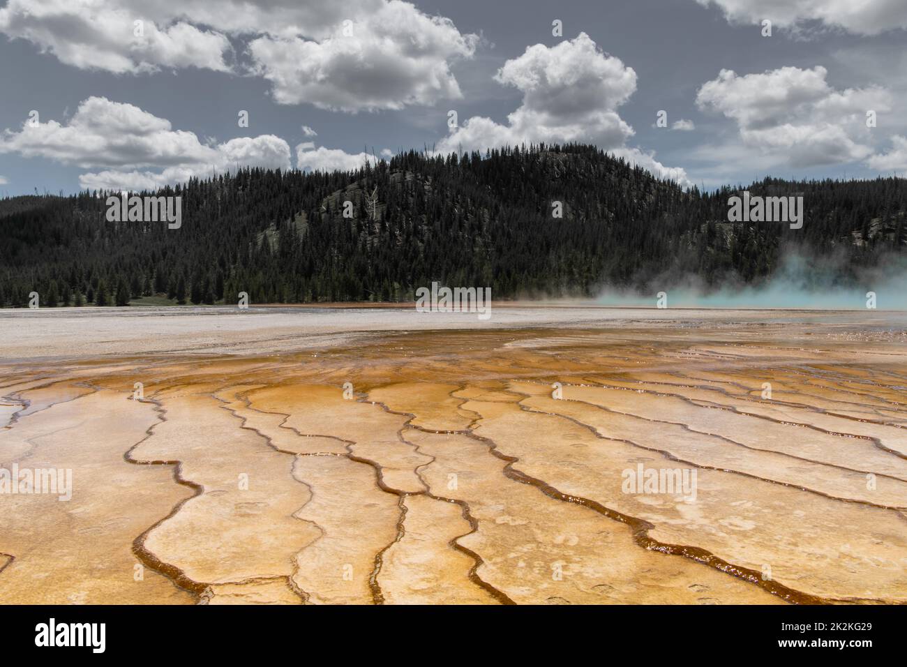 Orange Mud Layers du parc national de Yellowstone Banque D'Images