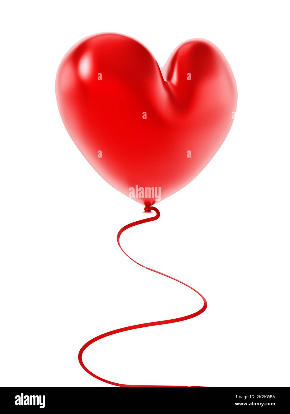 Ballon en forme de cœur isolé sur fond blanc. 3D illustration Banque D'Images