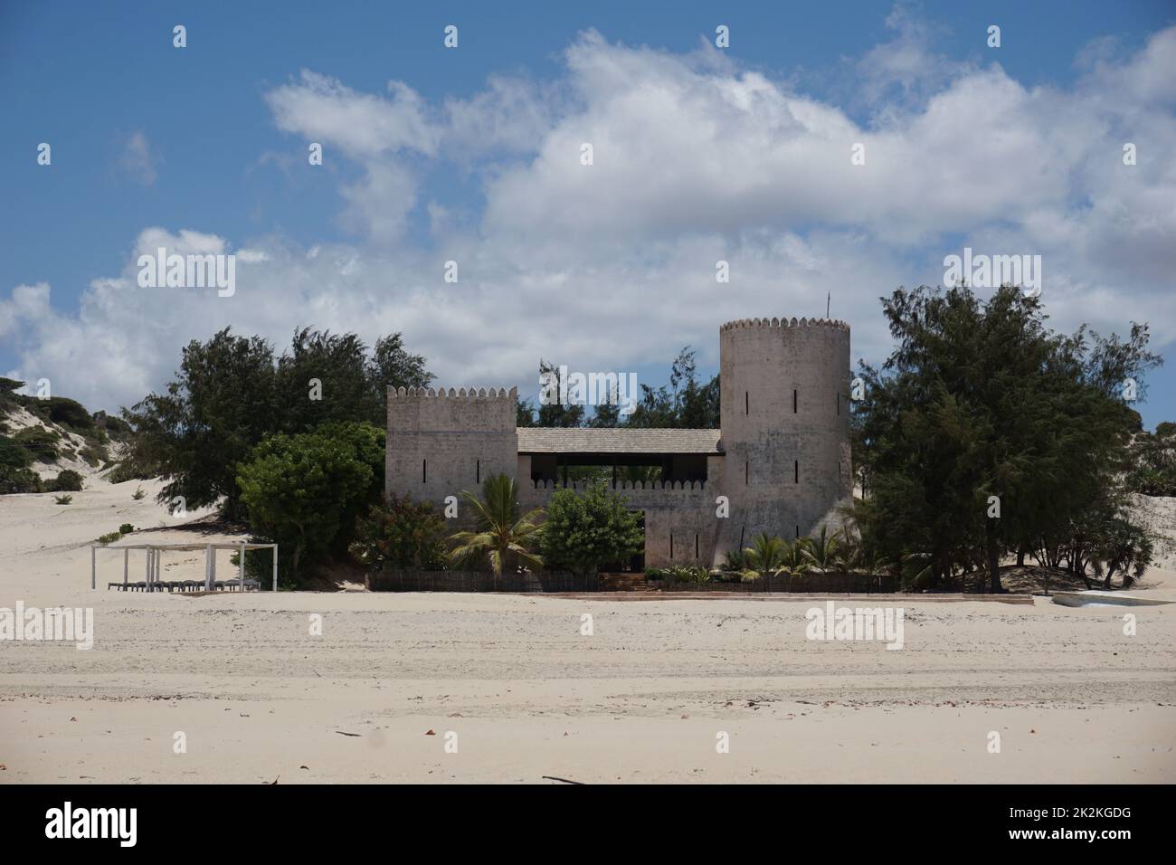 Le fort de Shela, paysage pittoresque sur l'île de Lamu Banque D'Images